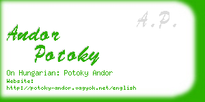 andor potoky business card